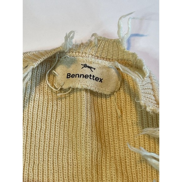 Bennettex womens pull over sweater distressed knit destroyed cream clr. BR - Picture 5 of 7
